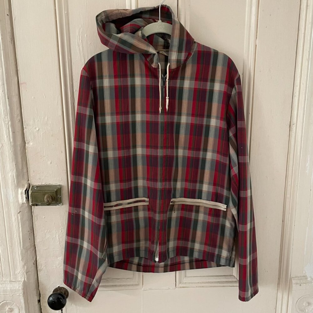 Vintage 1960s Danville Co. Plaid Madras Windbreaker Men’s Small USA Made